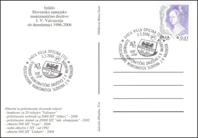 10 LET SLOVENSKO NUMIZMATIČNO DRUŠTVO J. V. VALVAZOR